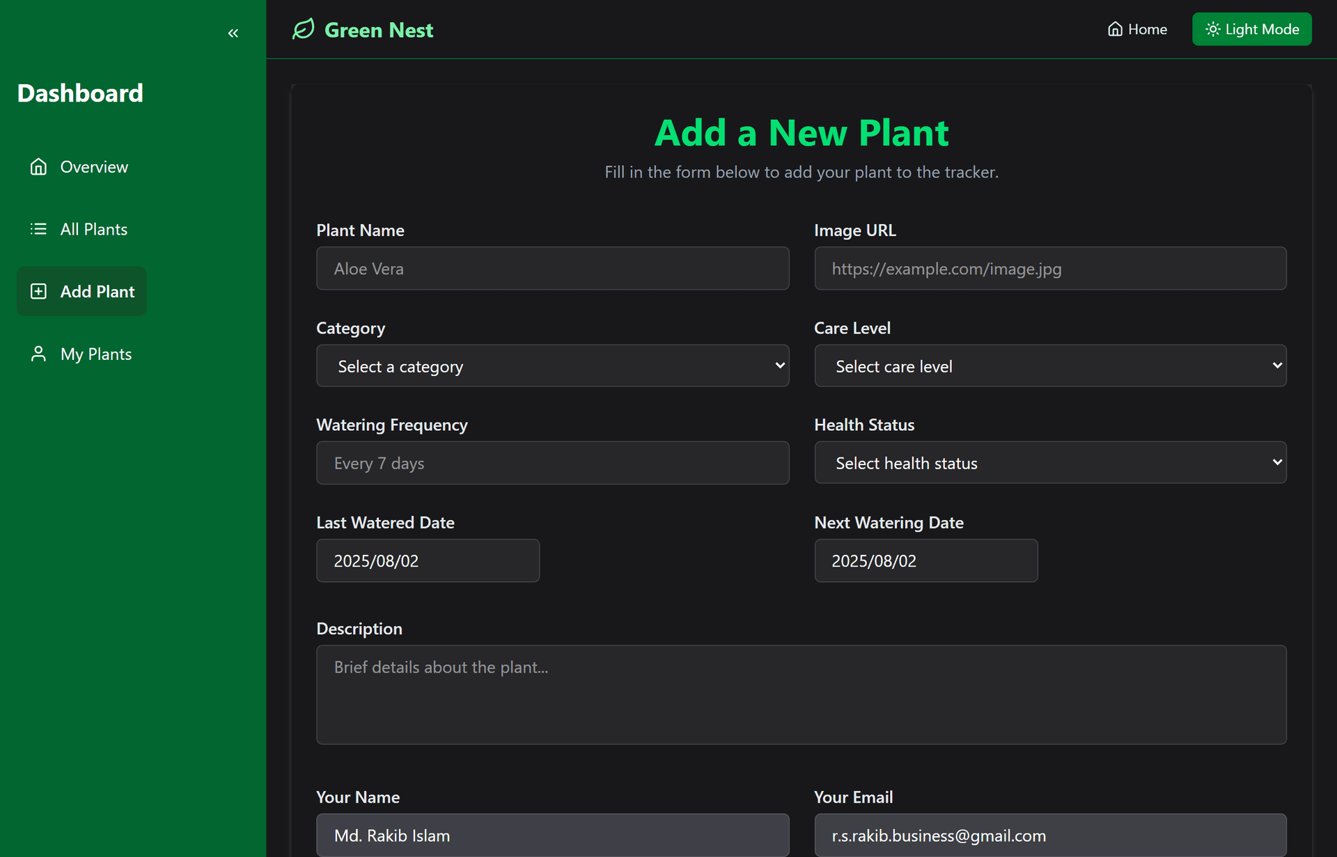 Green Nest – Plant Care Tracker screenshot 3